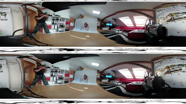 Sarah Kay strips down in a room with a fisheye lens