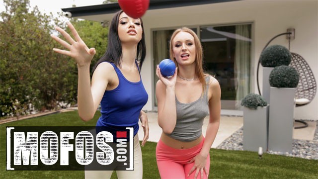 Daisy Stone and friend lose the game, win a threeway spitroast