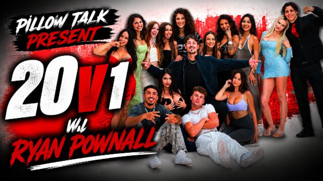 Ryan Pownall gets swarmed by 20 babes begging for his dick