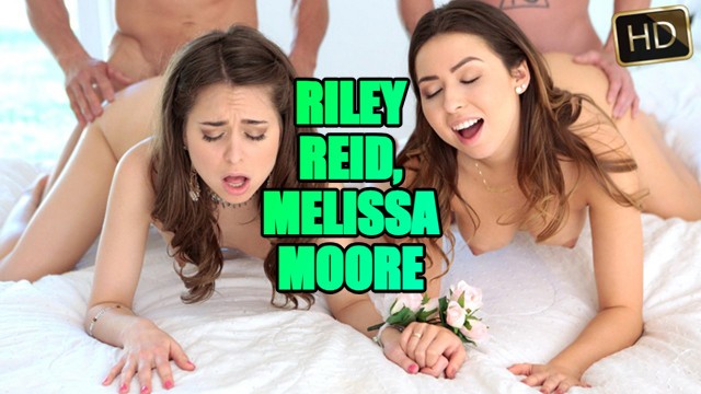 Riley Reid and Melissa Moore swap dads and get railed side by side in a prom night orgy
