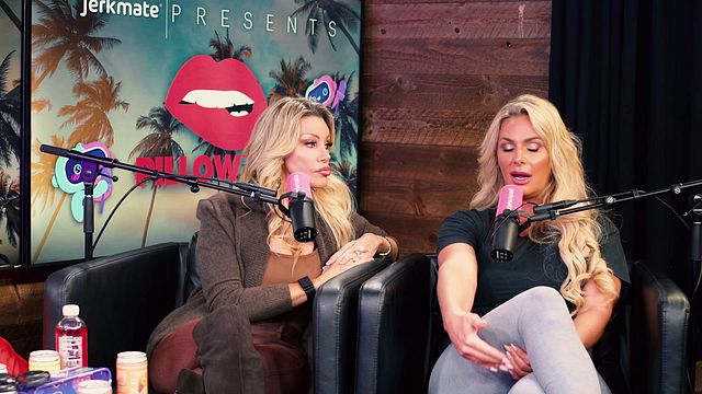 Brittany Andrews and Gabbie Carter tag-team the host after dirty talk