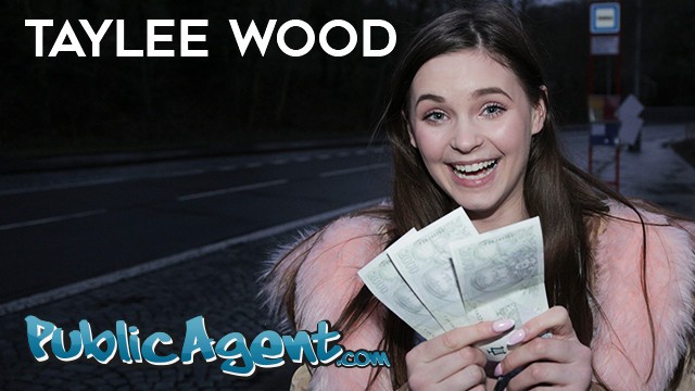 Taylee Wood takes stranger cash and bends over for a wall slamming