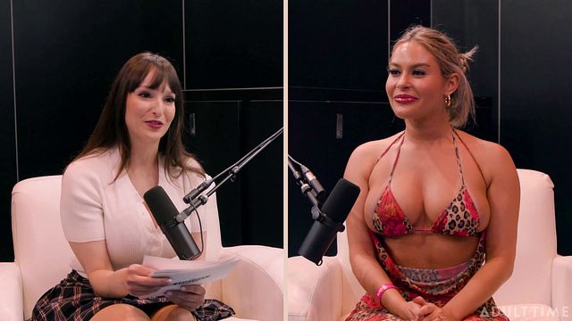 Podcast host Lexi Luna grills Rachael Cavalli in skimpy leopard bikini