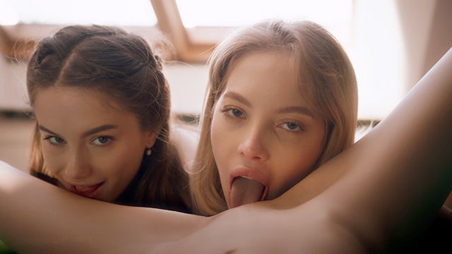 Bella Spark, Leona Mia and Liz Ocean tongue every cunt in a three-way lick fest
