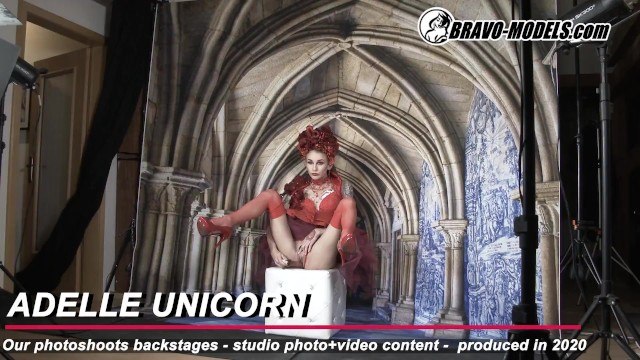 Adelle Unicorn Shows Off Flexibility In Red Costume Behind The Scenes