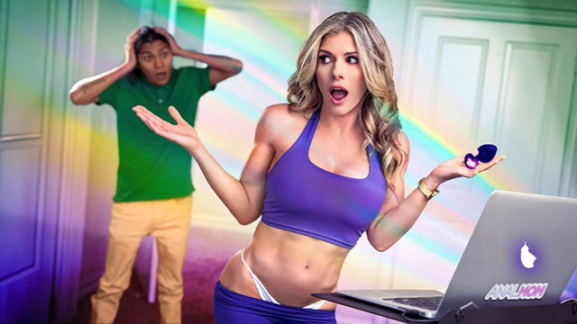 Cory Chase caught plugged on cam and drags him in to pound