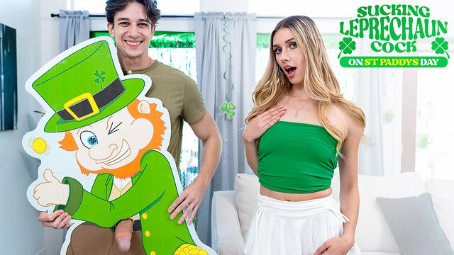 Emily Jade sucks leprechaun cock and gets her cunt stuffed on St Paddy's