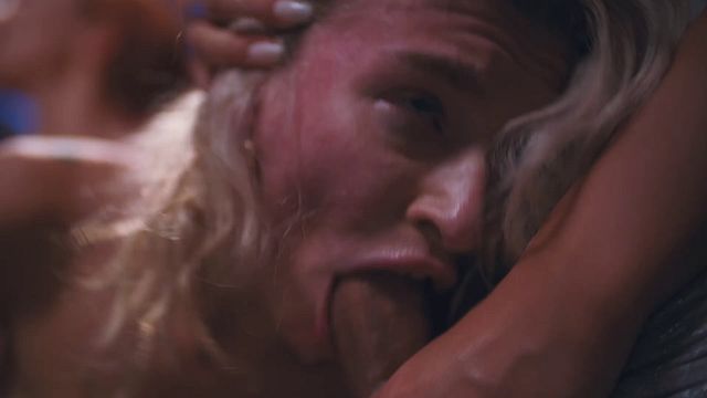 Clemence Audiard & Emma Rosie and Melody Marks Deep Facefuck Group Fuck