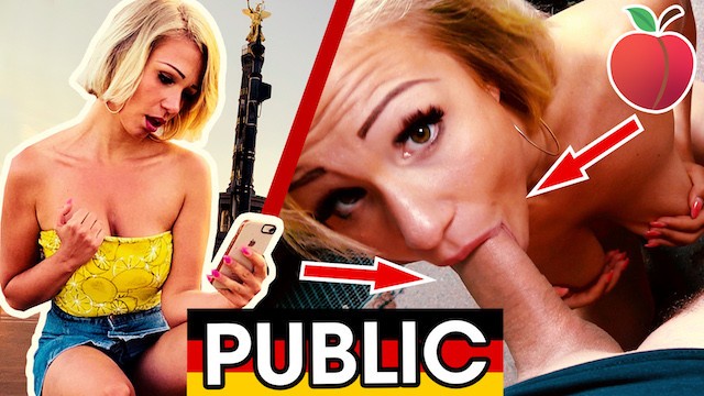 Gabi Gold sucks and nails a stranger at the Victory Column