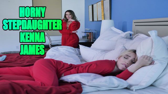 Kenna James and stepmom wake up to a holiday threeway spitroast