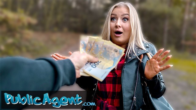 Cayla Lyons flashes sheer tights ass for cash, sucks cock outdoors, gets pounded inside