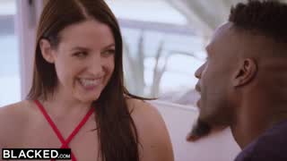Angela White gets her thick ass pounded by Interracial after poolside tease