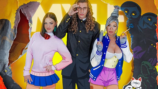 Lolly Dames and Lucy Lotus in a sloppy kitchen-to-bedroom threesome